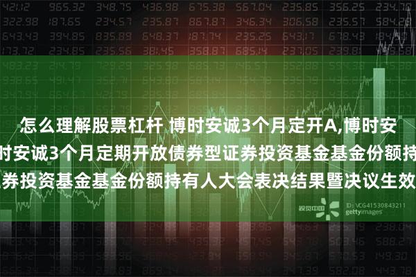 怎么理解股票杠杆 博时安诚3个月定开A,博时安诚3个月定开C: 关于博时安诚3个月定期开放债券型证券投资基金基金份额持有人大会表决结果暨决议生效的公告