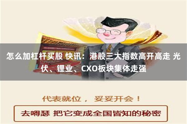 怎么加杠杆买股 快讯：港股三大指数高开高走 光伏、锂业、CXO板块集体走强