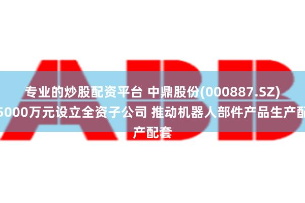 专业的炒股配资平台 中鼎股份(000887.SZ)斥5000万元设立全资子公司 推动机器人部件产品生产配套